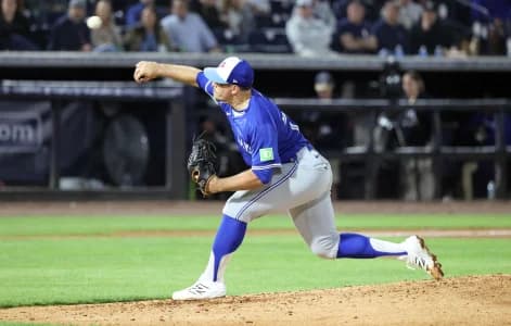 Toronto Blue Jays pitcher Ryan Jennings (76) throws a pitch during the fourth inning against the New York Yankees at George M. Steinbrenner Field.