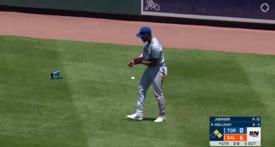 Jesus Sanchez leaves the game after being hit by a ball