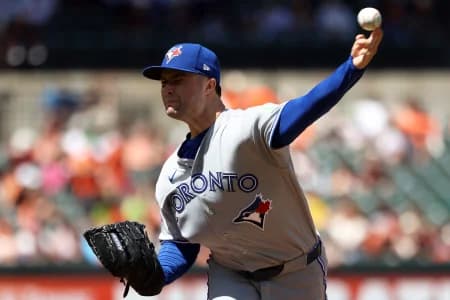 Toronto Blue Jays pitcher Mason Fluharty (68) throws during the eighth inning against the Baltimore Orioles at Oriole Park at Camden Yards.