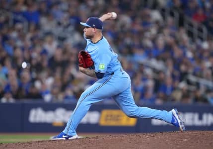 Toronto Blue Jays relief pitcher Yariel Rodriguez (29) throws a pitch against the Pittsburgh Pirates during the ninth inning at Rogers Centre.