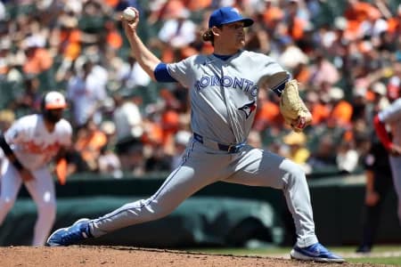 Toronto Blue Jays pitcher Hayden Juenger (70) throws during the sixth inning against the Baltimore Orioles at Oriole Park at Camden Yards.