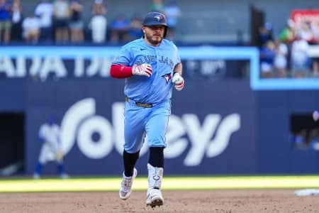 Toronto Blue Jays pitcher Dylan Cease (84) is relieved during the fifth inning against the Texas Rangers at Rogers Centre.