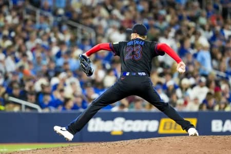Toronto Blue Jays pitcher Jeff Hoffman (23) pitches to St. Louis Cardinals during the eighth inning at Rogers Centre.