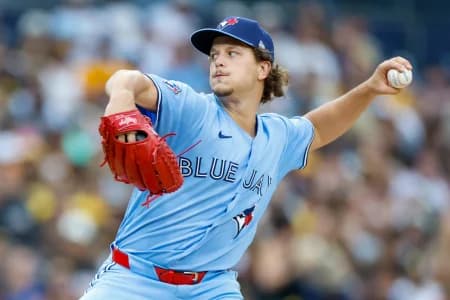 Toronto Blue Jays relief pitcher Adam Macko (64) throws a pitch during the second inning against the San Diego Padres at Petco Park.