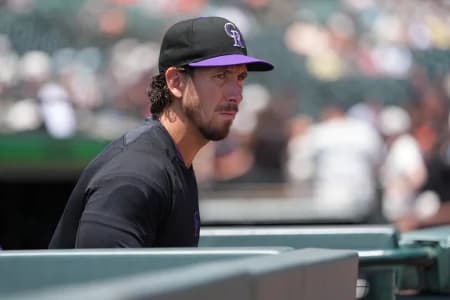 Colorado Rockies starting pitcher Michael Lorenzen (24) before the game against the San Francisco Giants at Oracle Park