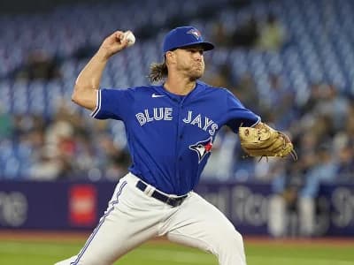 Toronto Blue Jays pitcher Shaun Anderson (64) pitches to the Boston Red Sox during the ninth inning at Rogers Centre.