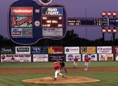 Nashville Sounds starting pitcher Frank Castillo pitches to a Vancouver Canadians batter during the Fourth of July game at Greer Stadium on July 4, 1999. Sounds won 8-5 before a standing-room-only crowd of 12,324, the second largest of the season so far.