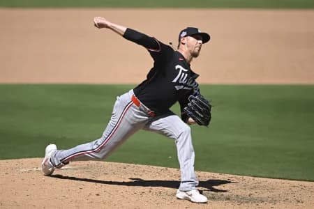 Minnesota Twins starting pitcher Jeff Hoffman (24) delivers during the sixth inning against the San Diego Padres at Petco Park.