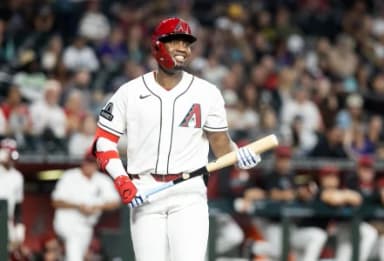 Arizona Diamondbacks designated hitter Jesus Sanchez in the second inning against the Miami Marlins at Chase Field.