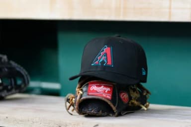 A detailed view of an Arizona Diamondbacks hat at the game between the Washington Nationals and the Arizona Diamondbacks at Nationals Park