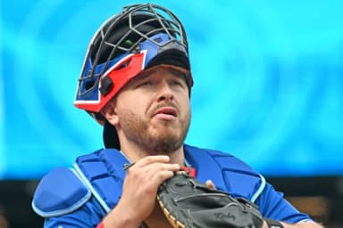 Toronto Blue Jays catcher Alejandro Kirk (30) takes to the field to play the Baltimore Orioles at Rogers Centre.