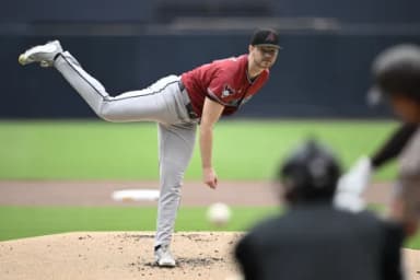 Arizona Diamondbacks pitcher Michael Soroka (34) delivers during the first inning against the Arizona Diamondbacks at Petco Park.